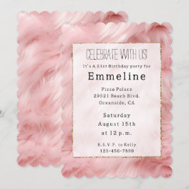 Blush Pink Imitate Fur Einladung