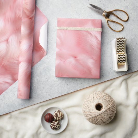 Blush Pink Imitate Fur Geschenkpapier (Kunsthandwerk)