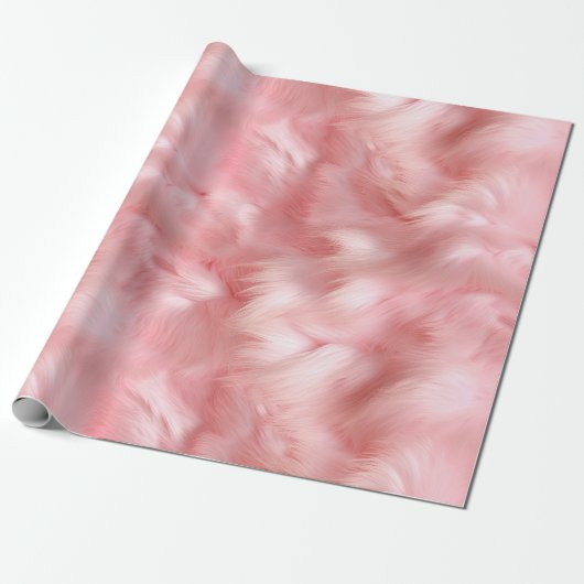 Blush Pink Imitate Fur Geschenkpapier (Ungerollt)