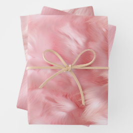 Blush Pink Imitate Fur Geschenkpapier Set