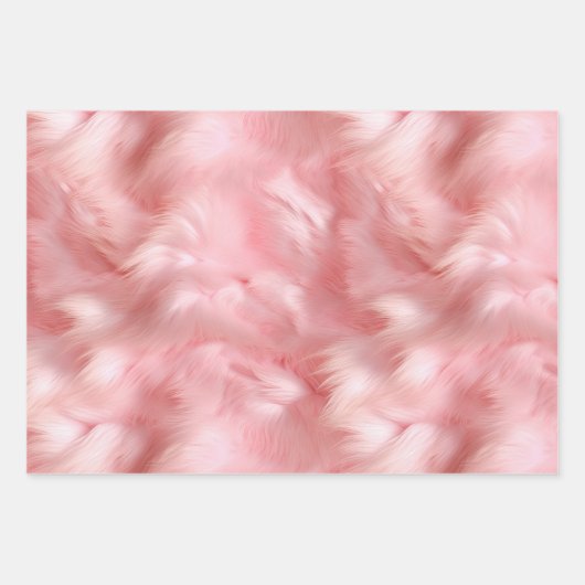 Blush Pink Imitate Fur Geschenkpapier Set (Vorderseite)