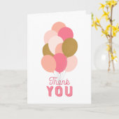 Blush Pink Imitate Gold Balloons Vielen Dank Karte (Gelbe Blume)