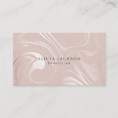 Blush Pink Imitate Silver Marble Elegante Schönhei Visitenkarte (Vorderseite)