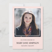 Blush PInk in Love Memory Beerdigung Foto (Vorderseite)