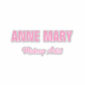 Blush Pink Individuelle Name Makeup Artist Busines Aufkleber (Vorderseite)