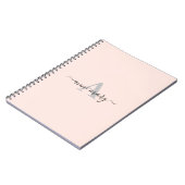 Blush Pink Individuelle Name Monogram Gift Gefalle Notizblock (Linke Seite)