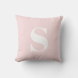 Blush Pink Initial Mit Monogramm Outdoor Pillow Kissen
