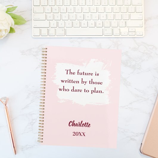 Blush pink inspirational quote 2026 planer