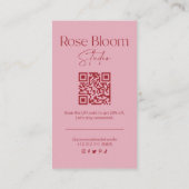 Blush Pink Instagram Business Card Visitenkarte (Rückseite)