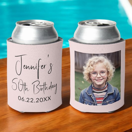 Blush Pink Instagram Foto zum 50. Geburtstag Dosenkühler