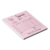 Blush Pink Invoice Bakery Salon Business-Logo Notizblock (angewinkelt)