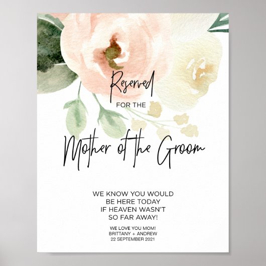 Blush Pink ist für Mutter der Hochzeit des Grooms  Poster (Vorne)