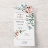 Blush Pink & Ivory Blumenzehen All In One Einladung (Innen Boden)