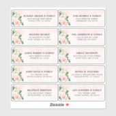 Blush Pink Ivory Floral Wedding Guest Address Aufkleber (Blatt)