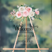 Blush Pink Ivory Floral Wedding Welcome Acrylschild (Neutral)