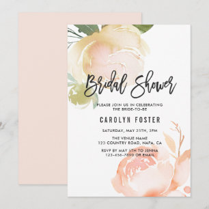 Blush Pink Ivory Peony Bridal Dusche Einladung