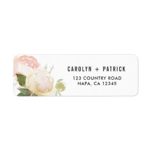 Blush Pink Ivory Peony Rücksendeadresse