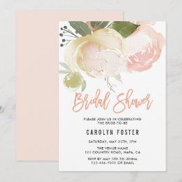 Blush Pink Ivory Peony Wedding Brautparty Einladung