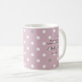 Blush Pink & Ivory Polka Dot Monogram Tasse (VorderseiteRechts)