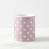 Blush Pink & Ivory Polka Dot Monogram Tasse (Mittel)
