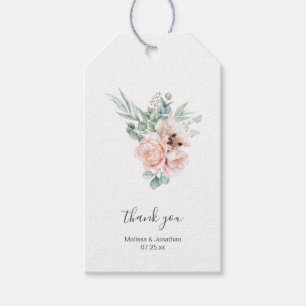 Blush Pink Ivory Poppy Peony Gastgeschenk Hochzeit Geschenkanhänger