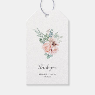 Blush Pink Ivory Poppy Peony Gastgeschenk Hochzeit Geschenkanhänger