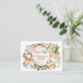 Blush Pink Jungle Safari Baby Girl Diaper Raffel Begleitkarte (Stehend Vorderseite)