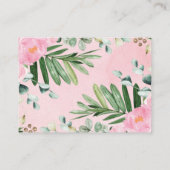 Blush Pink Jungle Safari Baby Girl Diaper Raffel Begleitkarte (Rückseite)