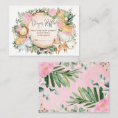 Blush Pink Jungle Safari Baby Girl Diaper Raffel Begleitkarte (Vorne/Hinten)