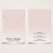 Blush Pink Juwelier mit Nekklace-Display-Karten (Vorne & Hinten)