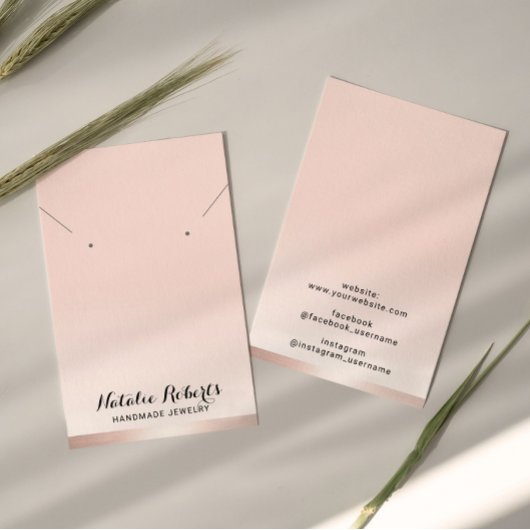 Blush Pink Juwelier mit Nekklace-Display-Karten