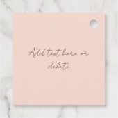 Blush Pink kann Teddy Bear Baby Dusche warten Geschenkanhänger (Rückseite)