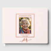 Blush Pink Kardinals Real Foil Beerdigung Gästebuc Gästebuch (Vorderseite)