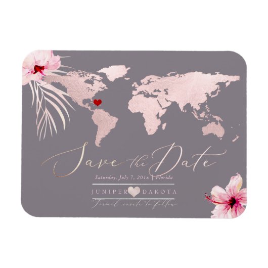 Blush Pink Karte Jedes Ziel Save the Date Magnet (Horizontal)