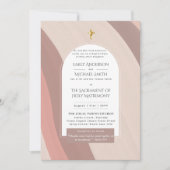 Blush Pink Katholic Nuptial Mass Foto Hochzeit Einladung (Vorderseite)