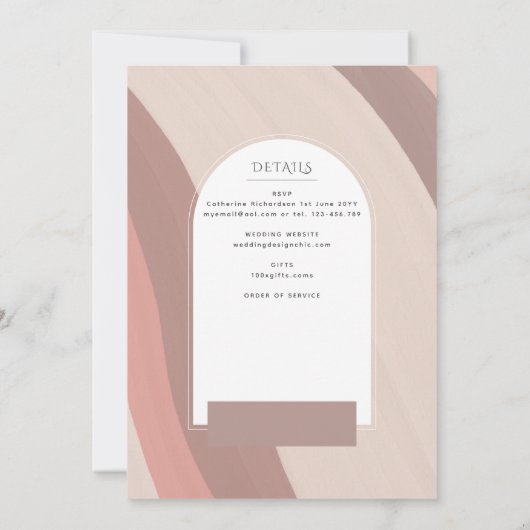 Blush Pink Katholic Nuptial Mass Foto Hochzeit Einladung (Rückseite)