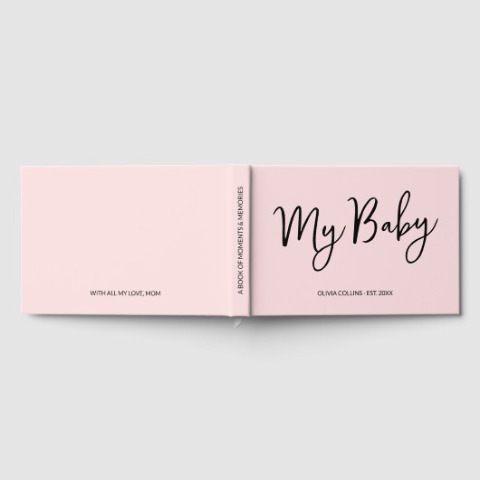 Blush Pink Keepake Script Baby Book for Mother Gästebuch (Voll)