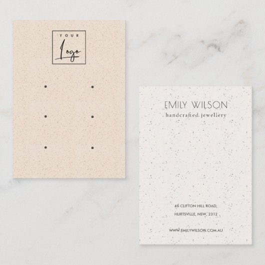 Blush Pink Keramik Textur 3 Earing Display Logo Visitenkarte (Vorne/Hinten)