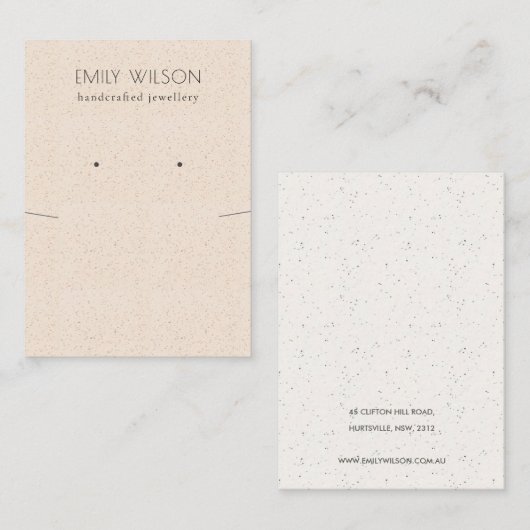 Blush Pink Keramik Textur-Kette Earing-Display Visitenkarte (Vorne/Hinten)