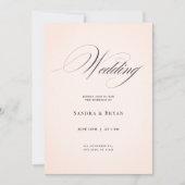 Blush Pink Klassische Kalligrafie Elegante Hochzei Einladung (Vorderseite)