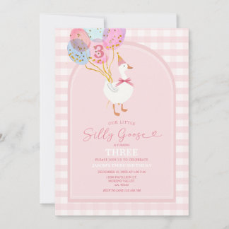 Blush Pink Kleine Alberne Gans 3. Geburtstag Einladung