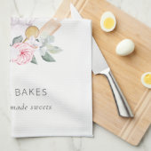 Blush Pink Koch Hat Catering Floral Roller Whisky Geschirrtuch (Viertel Falte)