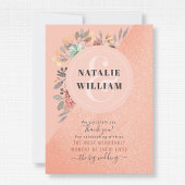 Blush Pink Kupfer Wasserfarbe Blumenglanz Hochzeit Dankeskarte