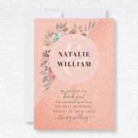 Blush Pink Kupfer Wasserfarbe Blumenglanz Hochzeit