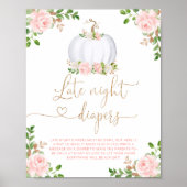 Blush Pink Kürbis Spate night diapers game Poster (Vorne)