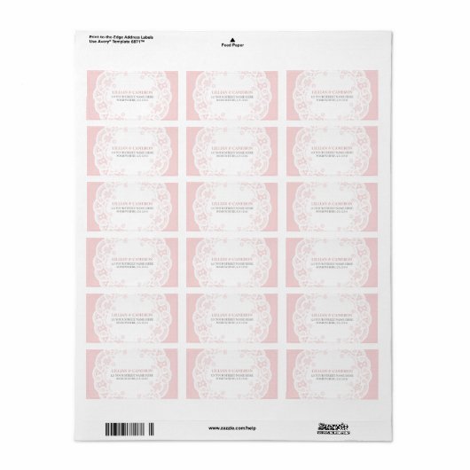 Blush Pink Lace Doily Address Labels Adressaufkleber (Vorne)