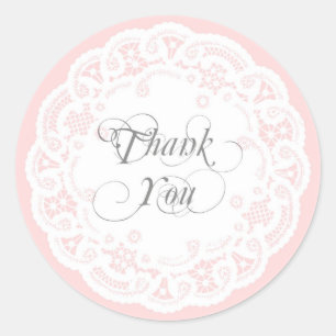 Blush Pink Lace Doily Danke Stickers