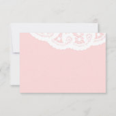 Blush Pink Lace Doily Wedding RSVP Karte (Rückseite)