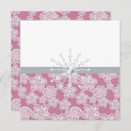 Blush Pink Lace Wedding Einladung (Vorne/Hinten)