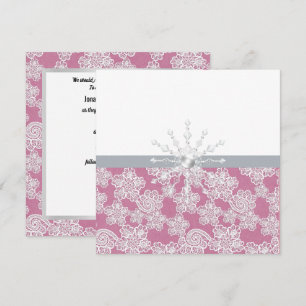 Blush Pink Lace Wedding Einladung
